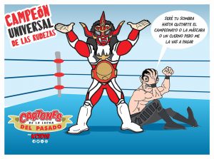 caricatura lucha libre jushin thunder liger campeon universal cmll, kcidis