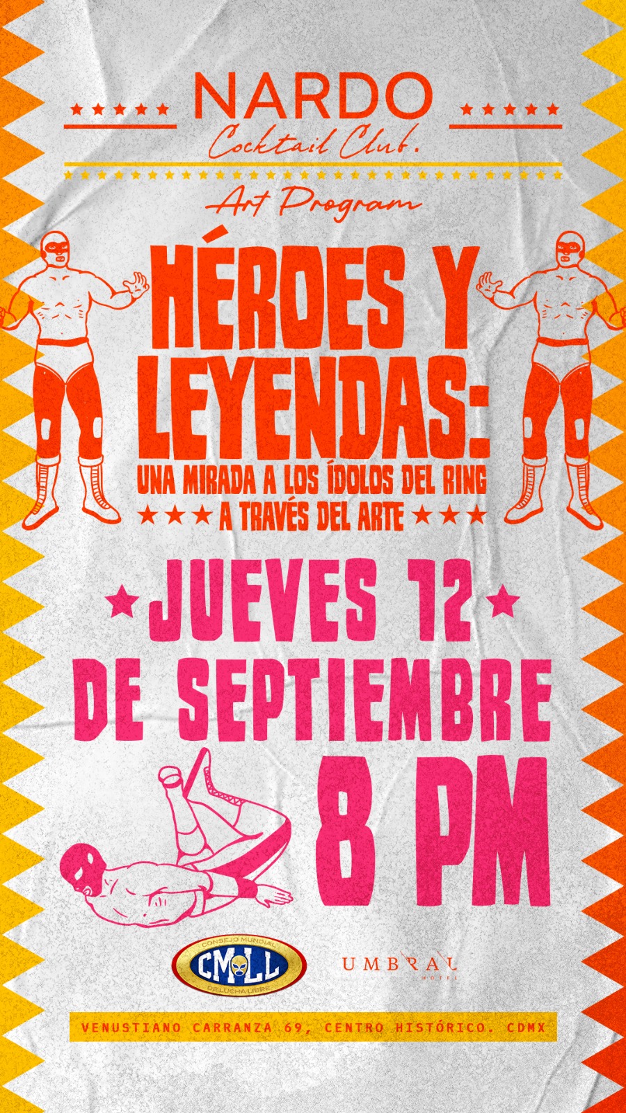 cartel exposición colectiva heroes y leyendas