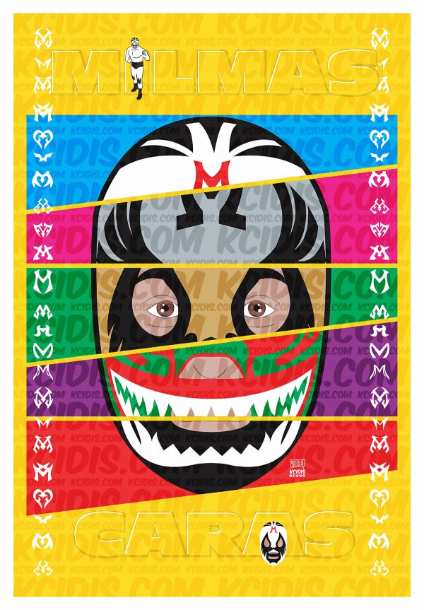 poster dibujo luchador mil mascaras por kcidis